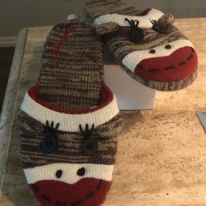 Nic and Nora sock monkey slippers